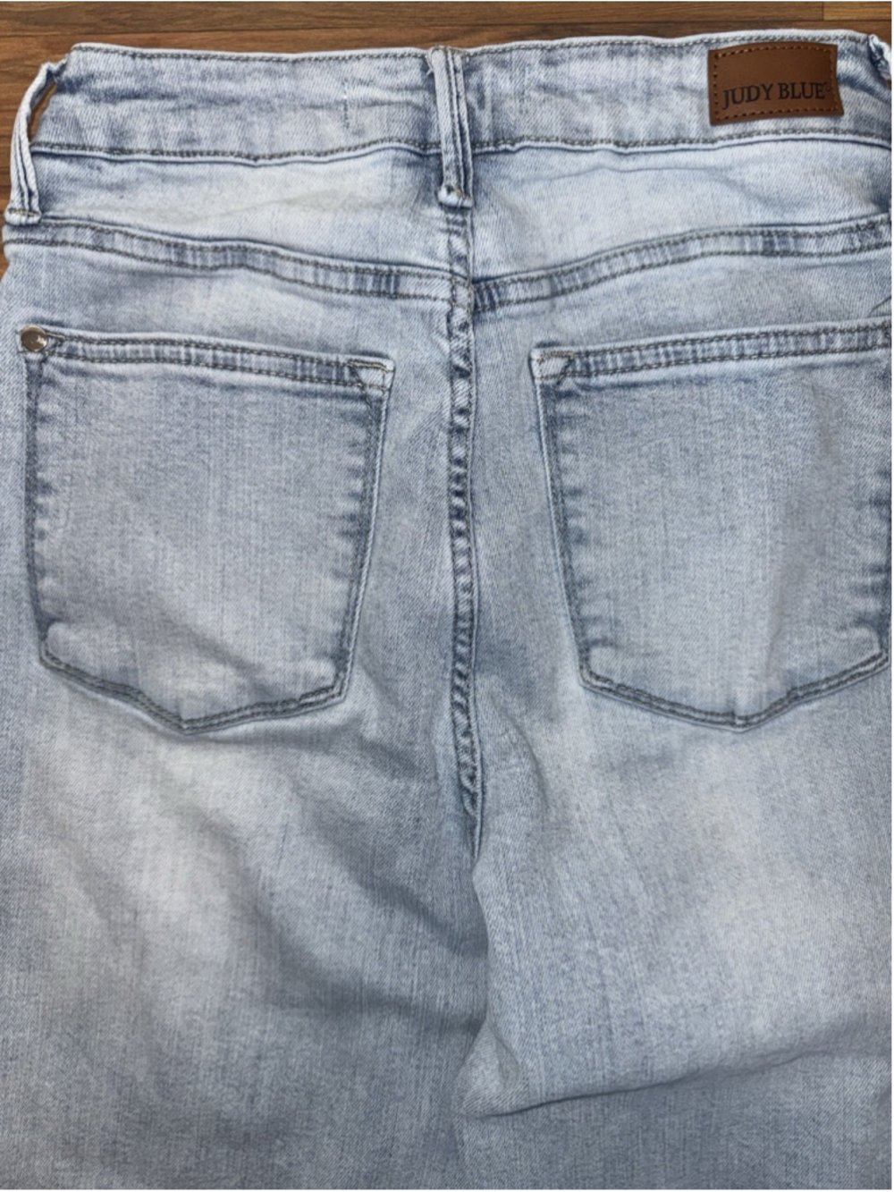 Judy Blue Wide Leg Jeans Light Wash High Rise Stretch Denim Size 3/26 Boho Y2K - Picture 11 of 11